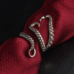 Vintage Titanium Steel Octopus Sea Monster Squid Punk Antique Ring Retro