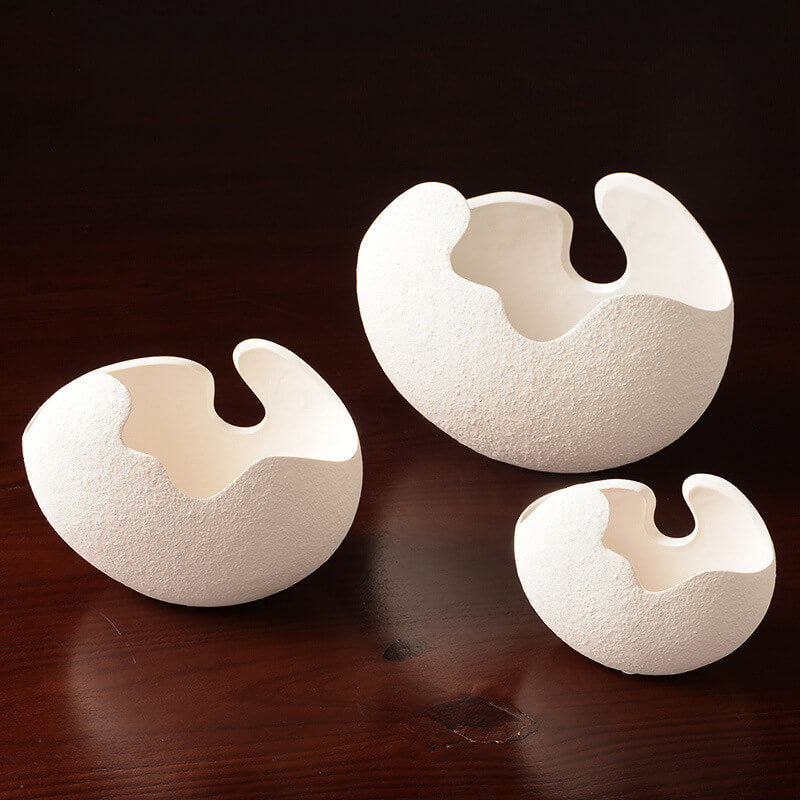 Eggshell White Ceramic Planter