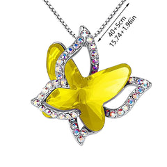 Crystal Butterfly Necklace for Women