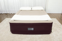 Maroon 20" Queen Air Mattress with Built-in Pump