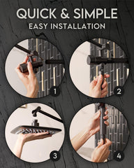 High Pressure Rain Shower Head with Handheld Sparay Combo - Easy to Install Wide Rainfall Showerhead with 23 Water Spray Modes Black Shower Headsâ€?Adjustable Dual Showerhead with Extension Arm