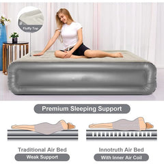 Twin Size Air Mattress with Built-in-Pump,Gray