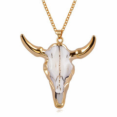 Vintage Hip Hop Bull Skull Necklace for Men