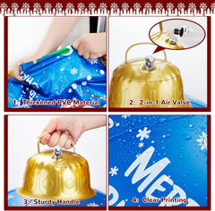 Inflatable Christmas Balls with 2 Christmas Ribbon, 24'' Giant Christmas Inflatable Decorations Ornaments Ball, Christmas Decorations Ball for Outside Indoor Holiday Yard Lawn Decor, Red&Blue