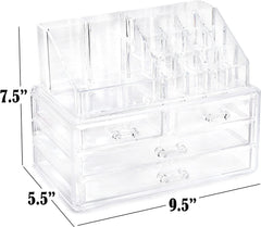 Clear Cosmetic Storage Organizer-Easily Organize Your Cosmetics, Jewelry & Hair Accessories
