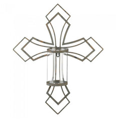 Contemporary Style Wall Cross Candle Holder Home Decoration