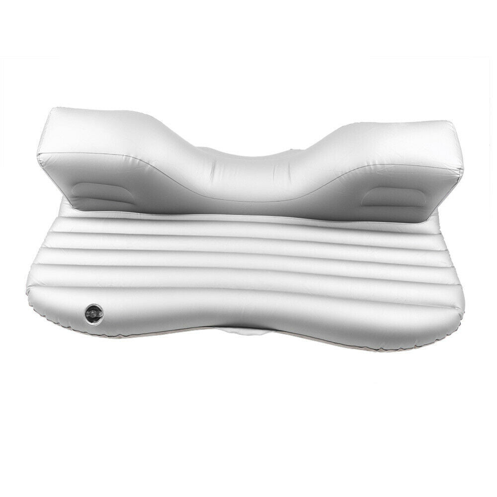 Air Bed Back Seat Pad Sleep Rest Mat Inflatable Travel Car Mattress Pillows Pump-Silver