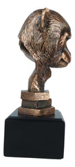 Chimpanzee Monkey Ape Head Bust Figurine w/ Base
