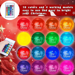 5FT Giant Light up PVC Inflatable Christmas Ball Large Christmas Decorations Outdoor with LED Light and Remote Inflatable Christmas Ornaments for Outdoor Lawn Yard Decor(Merry Christmas)