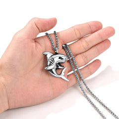 Shark Pendant Chain for Men Stainless Steel Punk Necklace