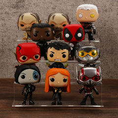 Clear Acrylic Display Riser Shelf for FUNKO POP, Perfume Organizer and Pokemon Amiibo Action Figure Holder, 9 in Makeup Organizer, Collection Display Stand