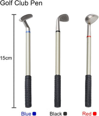 Golf Pen Holder w/ 3 Pieces Golf Club Pens Set Unique Golf Golf Desk, Blue + White