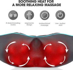 Massager with Heat - Deep Tissue Kneading Electric Back Massage for Neck, Back, Shoulder, Waist, Foot - Shiatsu Full Body Massage, Relax Gift for Her/Him/Friend/Dad/Mom