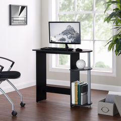 Computer Desk w/ Built-in Shelves, Black