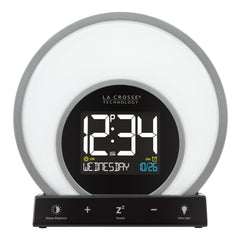 Sunrise Black LCD Alarm Clock with Temp. and USB Port