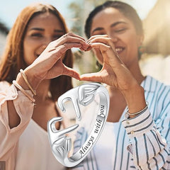 Sterling Silver Heart  Rings for Women Teen Girls, Adjustable