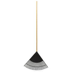 Leaf Rake 22.5" Resin Head 48" Hardwood Handle, Black