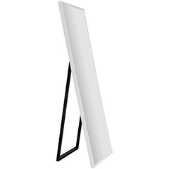 Framed Floor Free Standing Easel Full Length Mirror, 16" x 57", White