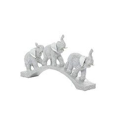 Polystone Glam Sculpture, Elephant 7 x 2 x 14, for Home Decoration