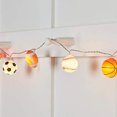 10 Sports Ball Indoor Battery Operated LED String Lights