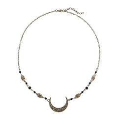 Boho Crescent Moon Head Chains Vintage Headpieces w/ Crystal Hair Chain