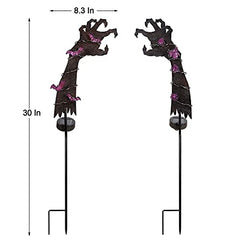 2 Sets Solar Halloween Ghost Hand Yard Decorations