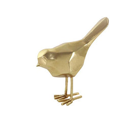 Large Modern Style Metallic Gold Bird Figurines Table Decoration | Set of 2