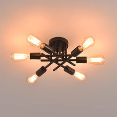 Light Fixtures Ceiling Mount 6 Lights, Modern Semi Flush