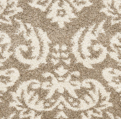 Florida Desmond Damask Plush Shag Area Rug, Beige/Cream, 3'3" x 5'3"