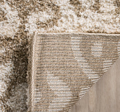Florida Desmond Damask Plush Shag Area Rug, Beige/Cream, 3'3" x 5'3"