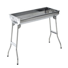 28" Stainless Steel Small Portable Folding Charcoal BBQ Grill Set
