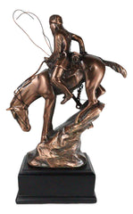 Native Indian Warrior Hunter w/ Rifle & Rope On Horse Figurine