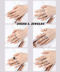 Jstyle 70PCS Knuckle Rings for Women Stackable Joint Midi Finger Ring Set