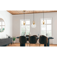 Gold Globe Pendant LED 4.5W(40 Wstts Equivalent) Light Bulb Type Burnished Brass Finish