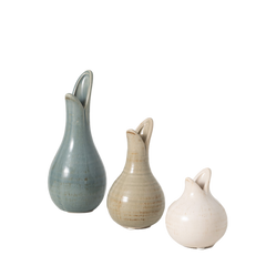 Set of 3 Small Bulb Vases 8"H, 6"H, & 4.25" for Home Decoration