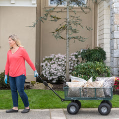 700lb Capacity, 38â€?x 20â€?Towable Mesh Garden Utility Cart