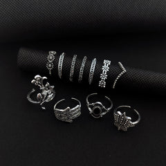 Vintage Silver Knuckle Rings 62pcs Stackable Joint Finger Rings for Women Bohemian Midi Rings