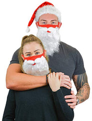 Christmas Face Mask Funny Bearded Santa Costume for Adults