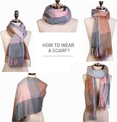 Classic Plaid Tartan Scarf for Women Men Soft Check Tassel Scarves SC316