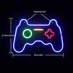 Game Shaped LED Neon Light Signs for Wall Decoration 16''x 11''