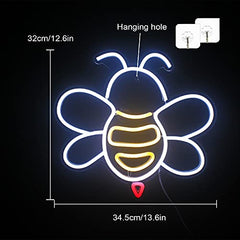 Neon Signs Bee Shaped LED Neon Lights for Wall Decoration