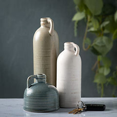 Ceramic Jug Vase Set of Three (3), 4â€? 7.5â€?& 10â€?Crackled Finish