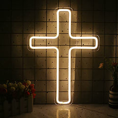 Jesus Cross Neon Signs Led Neon Wall Lights (Warm White)