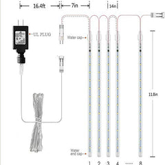 Meteor Shower Lights 12 inch 8 Tube 192 LED Icicle Christmas Lights