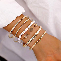19pcs Multiple Layered Stackable Open Cuff Wrap Bangle Set