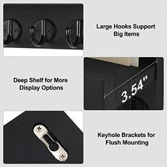 Key Holder for Wall, Decorative Key and Mail Holder with Shelf Has Large Key Hooks for Bags, Coats, Umbrella