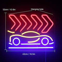 Car Led Neon Sign Acrylic Modern Wall Decoration 17''x13'' w/ USB Switch