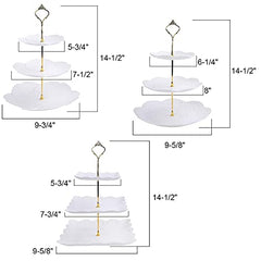 3 Pack of  3 Tiers White Plastic Cupcake/Dessert Stand