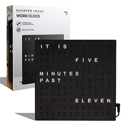 Electronic Word Clock w/ LED Light Display, USB Cord and Power Adapter, 7.75â€?Square Face
