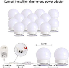 Hollywood Led Vanity Lights Strip Kit, w/ 14 Dimmable Light Bulbs for Full Body Length Mirror